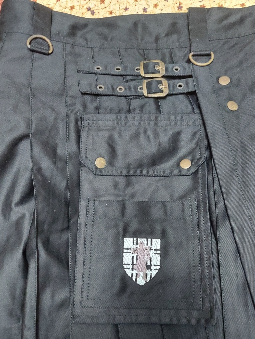 Damn Near Kilt' Em Sport Utility Kilt & Add On Leather Side Bag Black XXL - Picture 8 of 13